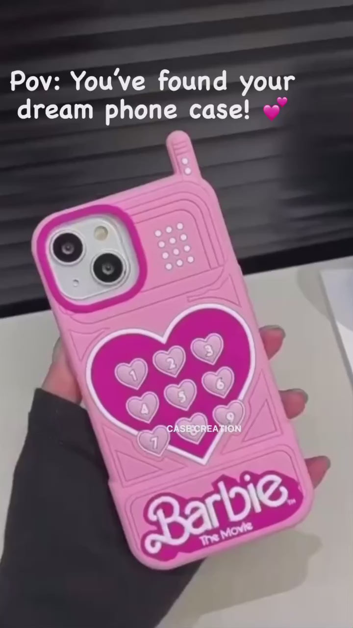 3D Cute Angel Barbie The Movie Cartoon Retro feel Phone Style Dial Back Cover